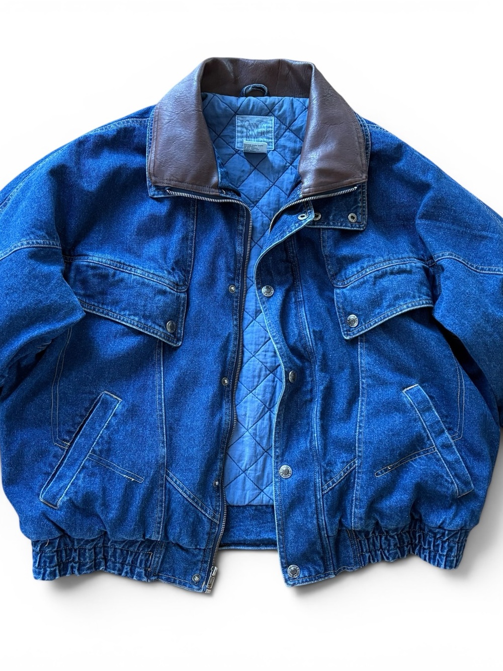 Vintage Oversized Denim Bomber Jacket